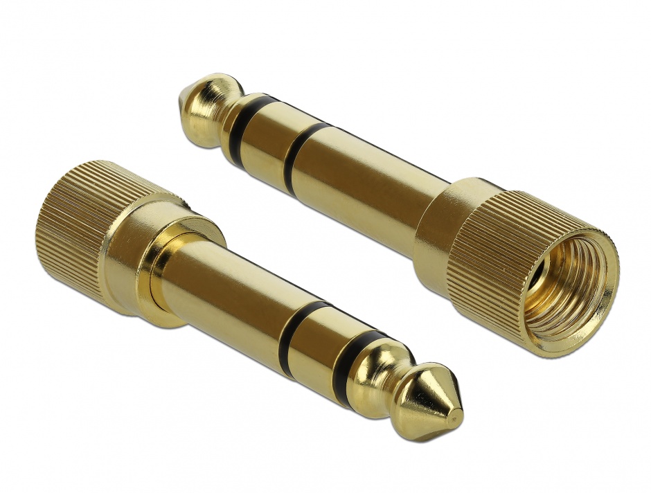 Imagine Cablu spiralat jack stereo 3.5mm 3 pini T-T + adaptor 6.35mm 3m, Delock 85838