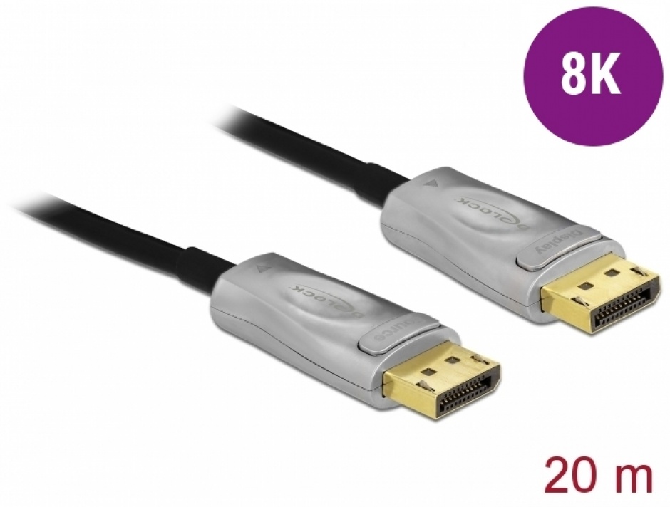 Imagine Cablu DisplayPort activ optic v1.4 8K60Hz/4K144Hz T-T 20m, Delock 85887