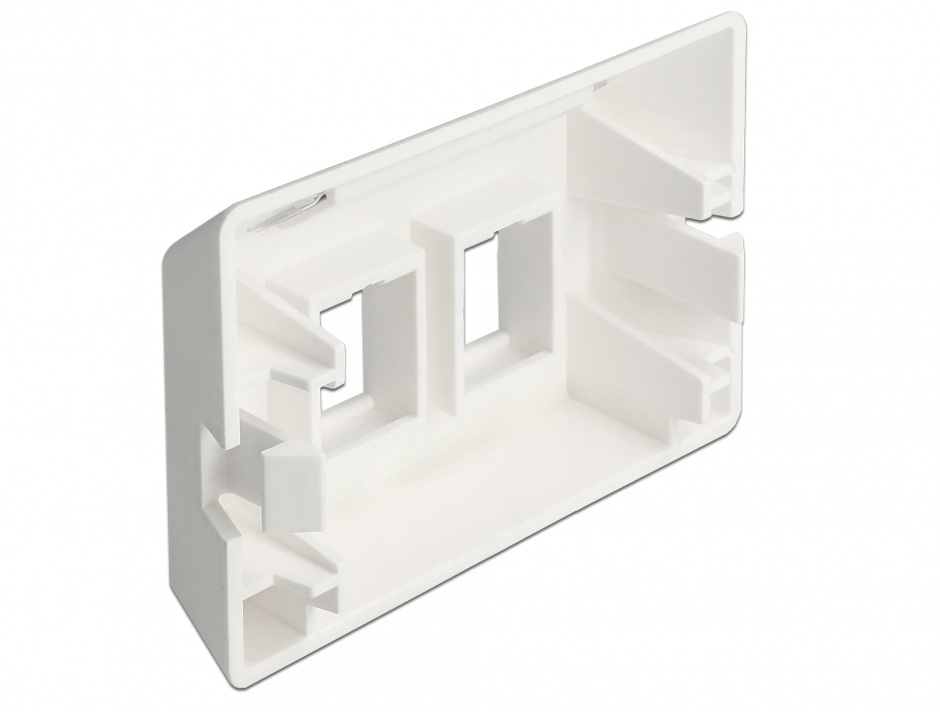 Imagine Priza cu 2 porturi Keystone pentru instalare mobila Alb, Delock 86291