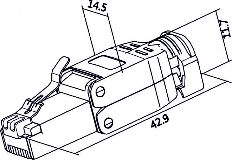 Imagine Conector RJ45 Cat.6A pentru fir solid UTP toolfree, Delock 86427