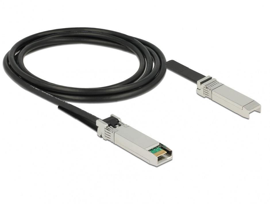 Imagine Cablu Twinax SFP28 T-T 2m negru, Delock 86431