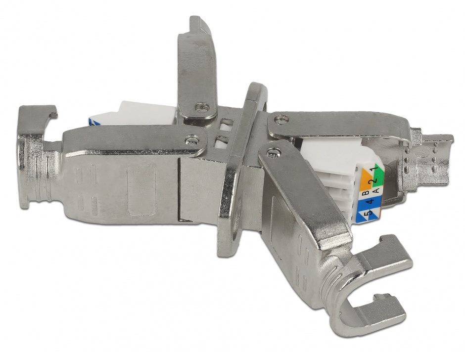 Imagine Cupla pentru fir solid cat 6 STP M-M toolfree, Delock 86466