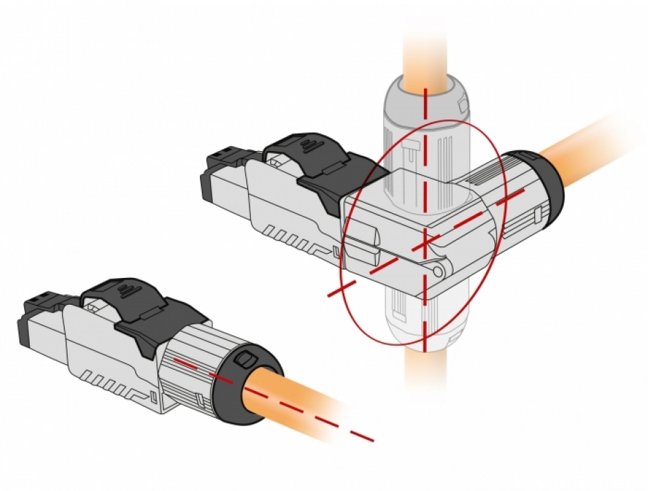 Imagine Conector RJ45 ecranat cat 8.1 unghi, Delock 86489