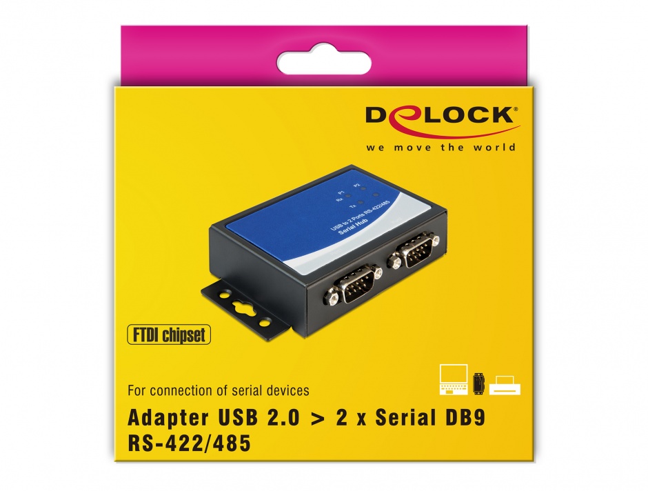 Imagine Adaptor USB la 2 x serial RS-422/485, Delock 87586