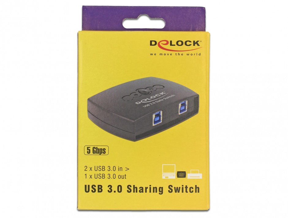 Imagine Distribuitor / Switch USB 3.0 2 PC x 1 periferica, Delock 87723