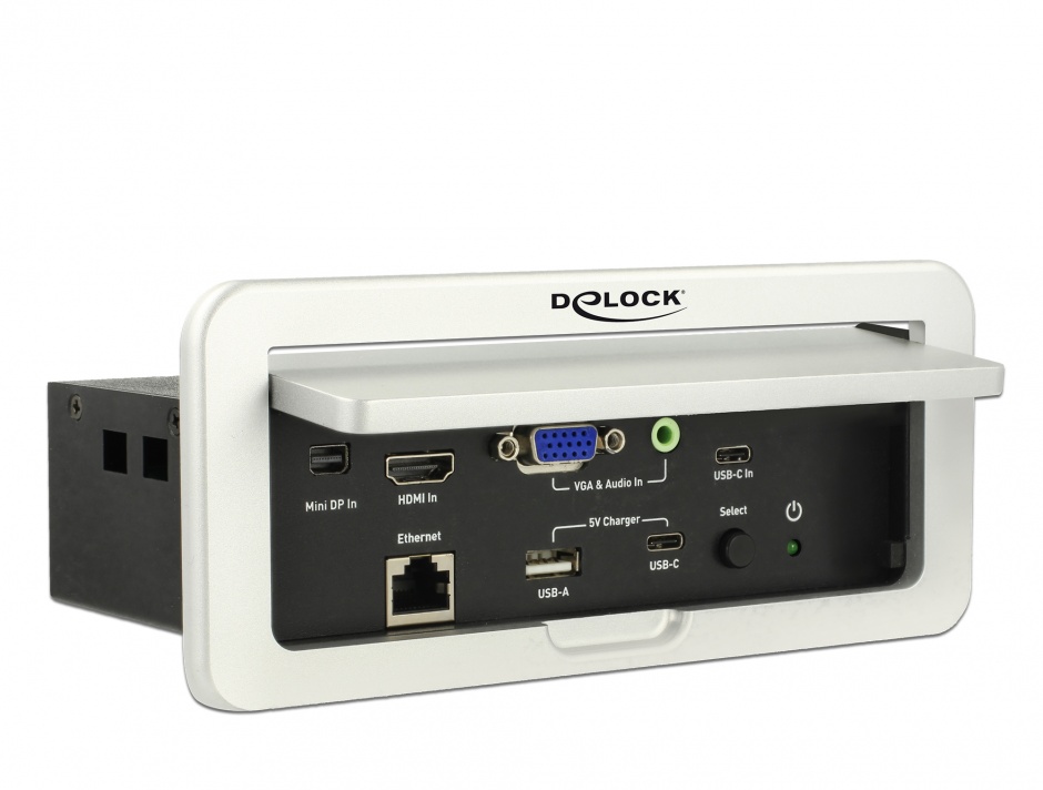 Imagine Convertor Multi audio-video (Mini Displayport, HDMI, VGA, Gigabit) la HDMI 4K 60Hz montare in masa, Delock 87733