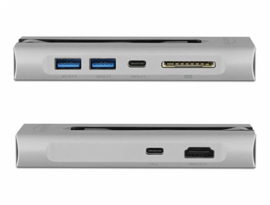 Imagine Docking Station USB-C la HDMI 4K@60Hz / USB 3.2 / SD / LAN / PD 3.0, Delock 87749
