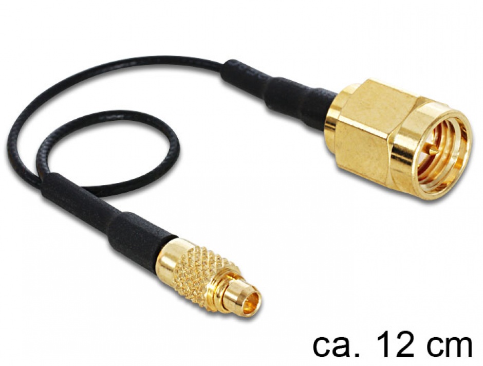 Imagine Cablu SMA Plug la MMCX Plug 120mm, Delock 88471