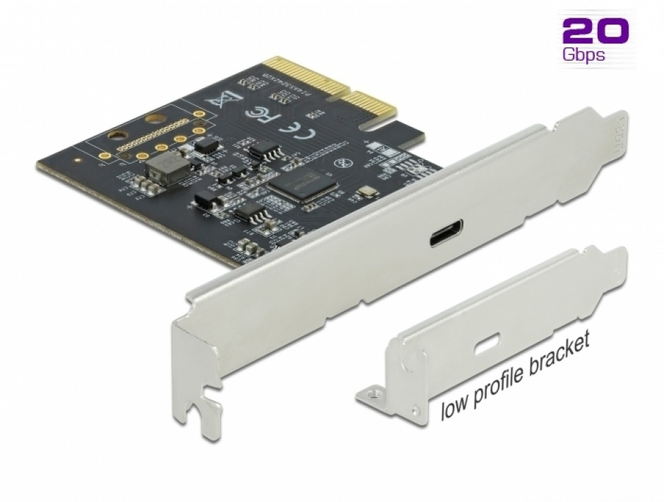 Imagine PCI Express cu 1 x USB 3.2 type C Gen 2x2, Delock 89036