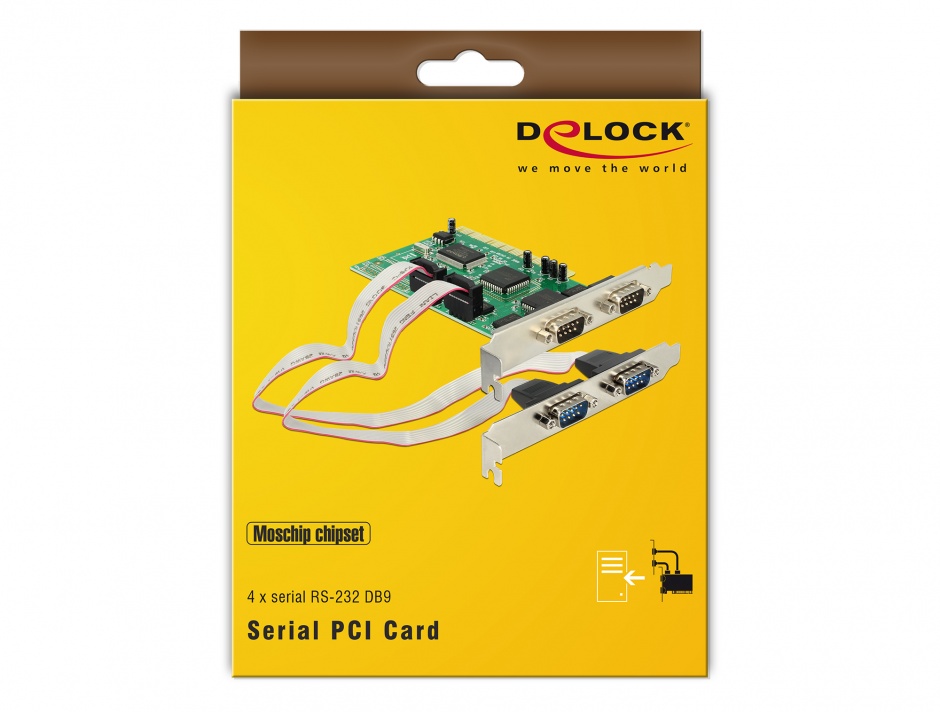 Imagine PCI cu 4 x serial RS232, Delock 89046