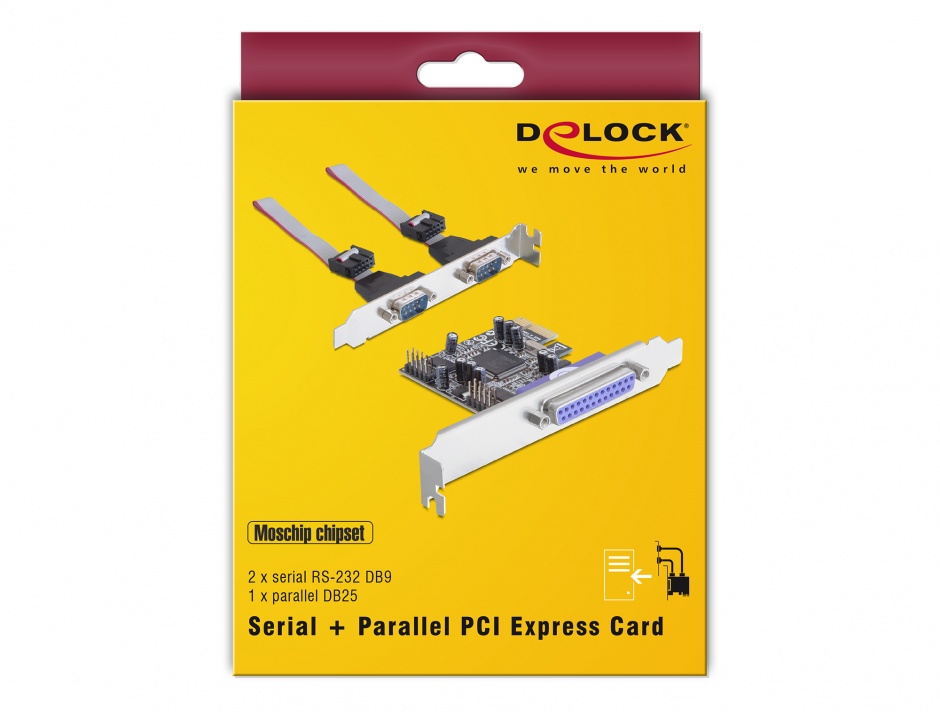 Imagine PCI Express cu 2 x Serial RS232 + 1 x paralel DB25, Delock 89129