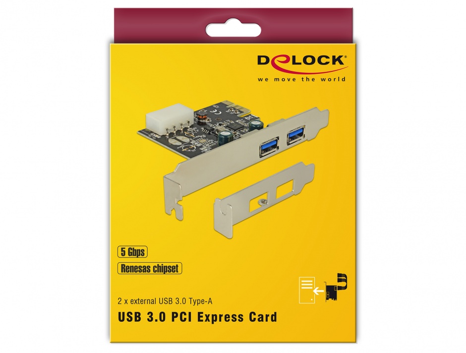 Imagine PCI Express cu 2 x USB 3.0, Delock 89243