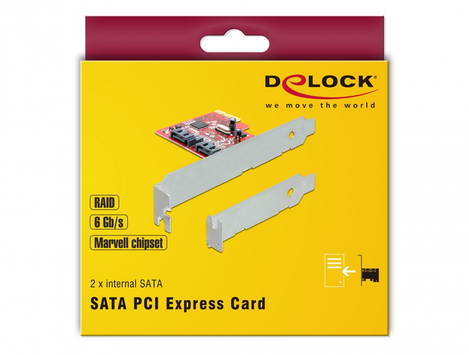 Imagine Placa PCI Express la 2 porturi interne SATA 6 Gb/s, Delock 89270