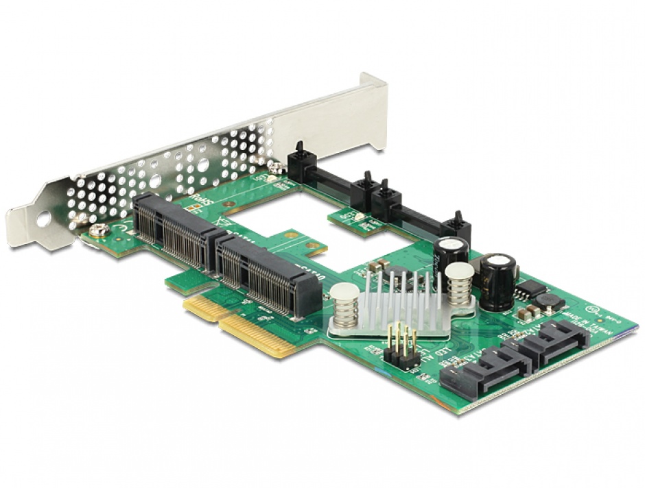 Imagine PCI Express cu 2x SATA 6 Gb/s Hybrid + 2x mSATA, Delock 89372