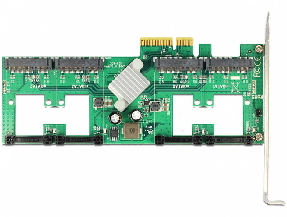 Imagine PCI Express Card cu 4 porturi mSATA cu RAID, Delock 89373