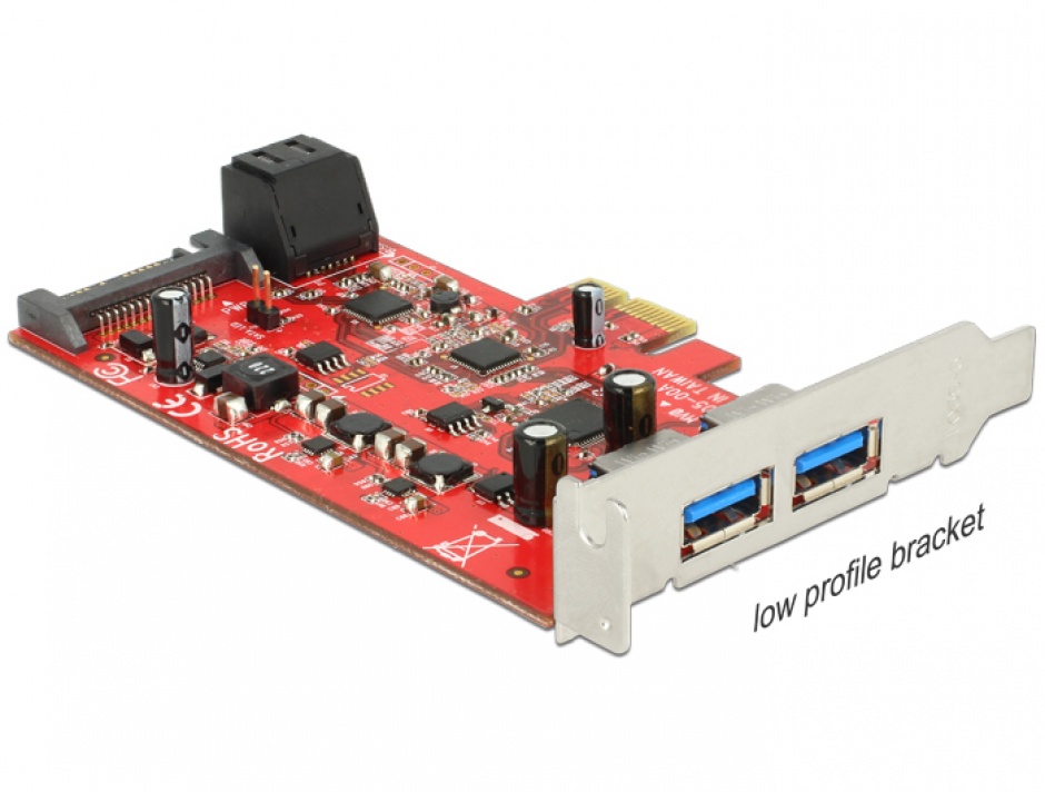 Imagine PCI Express cu 2 x USB 3.0 externe + 2 x SATA 6 Gb/s interne, Delock 89389