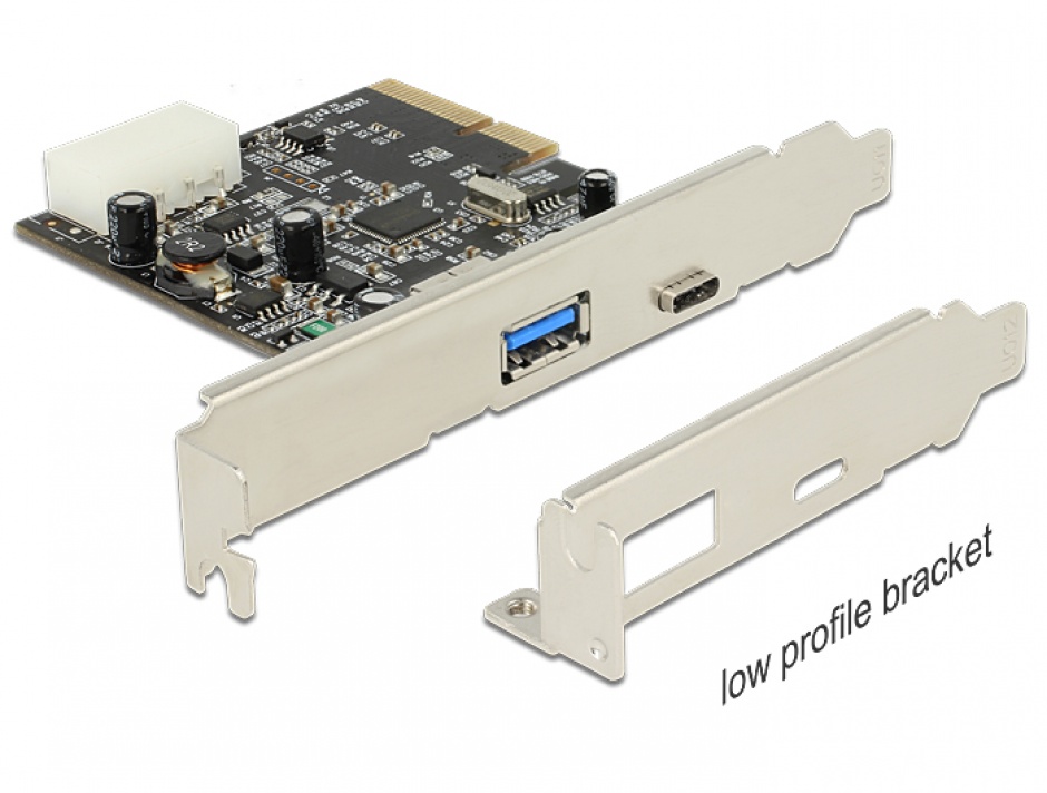 Imagine PCI Express cu 1 x USB tip C 3.1 + 1 x USB-A 3.1 Gen 2, Delock 89417 
