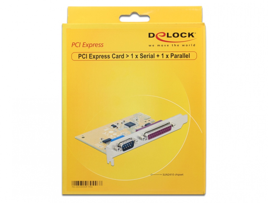 Imagine PCI Express cu 1 port serial RS232 + 1 x paralel DB25, Delock 89446