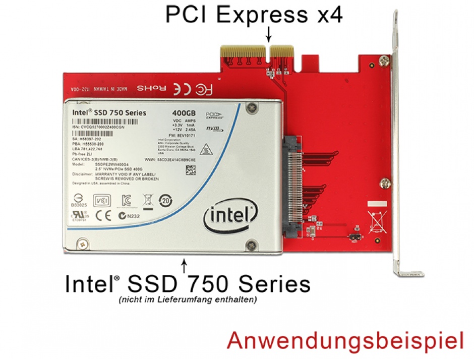 Imagine PCI Express x4 la 1 x port U.2 NVMe SFF-8639, Delock 89469