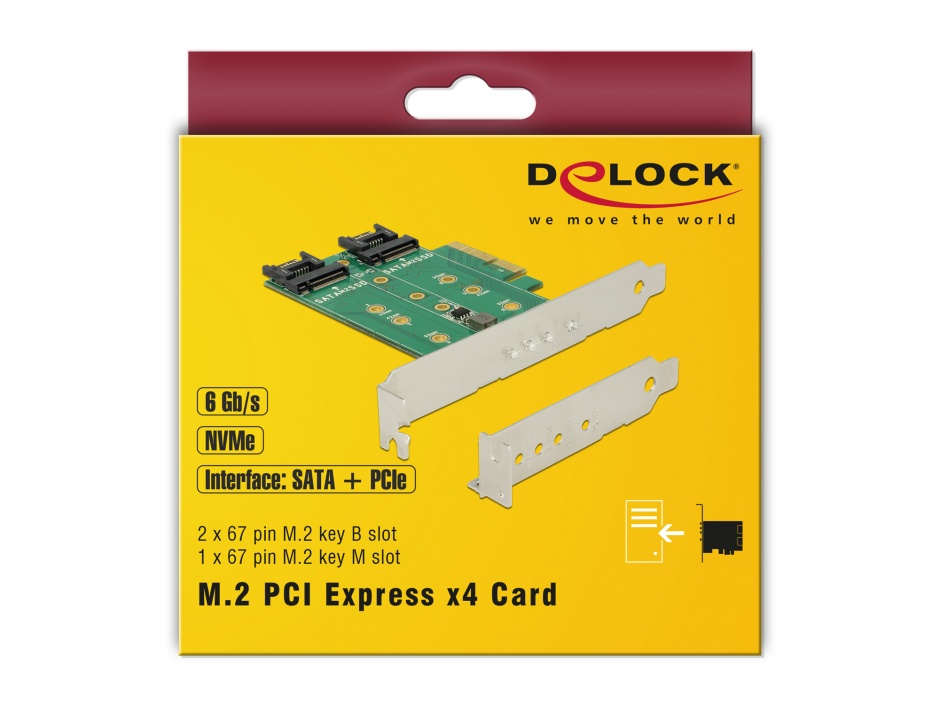 Imagine PCI Express la 3 x slot M.2 Low Profile Form Factor, Delock 89518