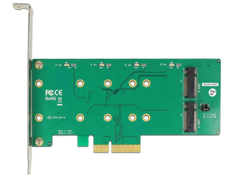 Imagine PCI Express cu 2 x M.2 Key B cu RAID, Delock 89536