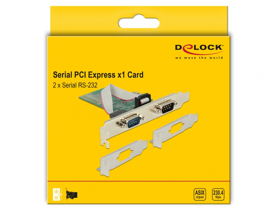Imagine PCI Express la 2 x Serial RS-232, Delock 89555