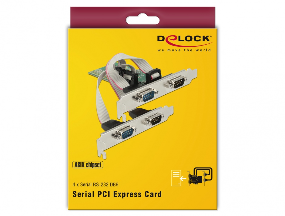 Imagine PCI Express la 4 x Serial RS-232, Delock 89557