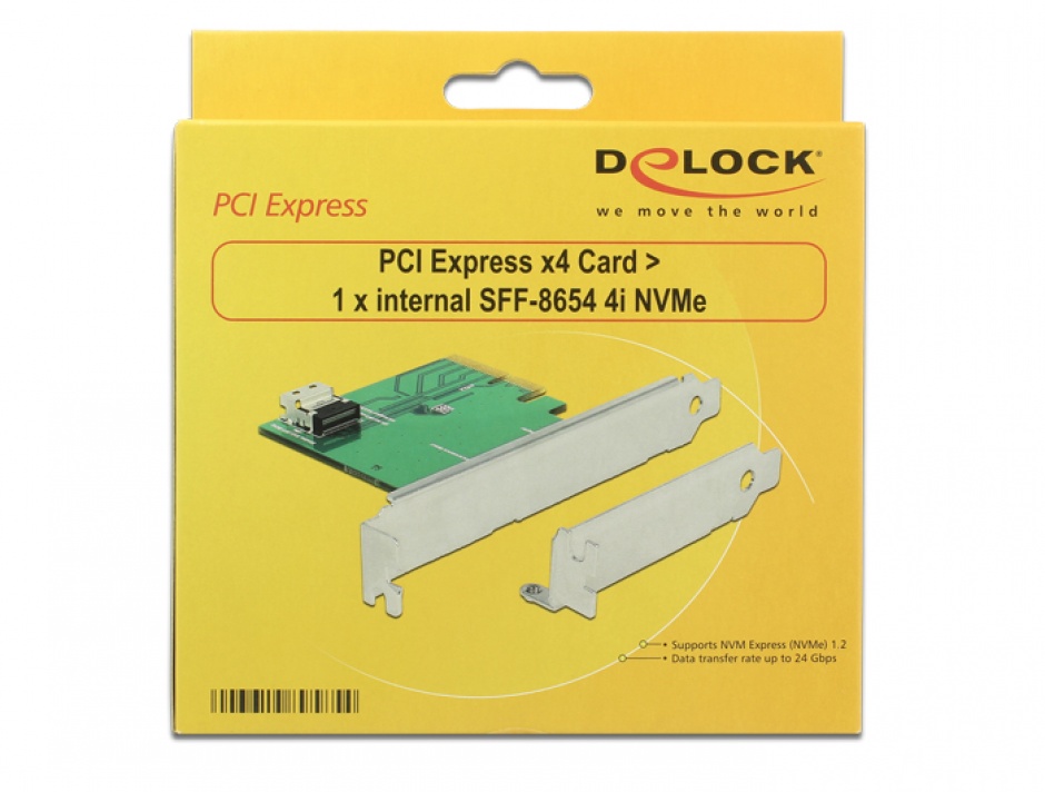 Imagine PCI Express x4 la 1 x SFF-8654 4i NVMe Low Profile Form Factor, Delock 89585