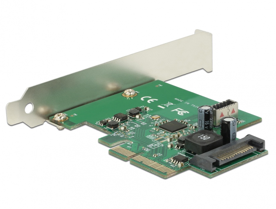 Imagine PCI Express 4 porturi SATA + 1 x M.2 Key B, Delock 90396