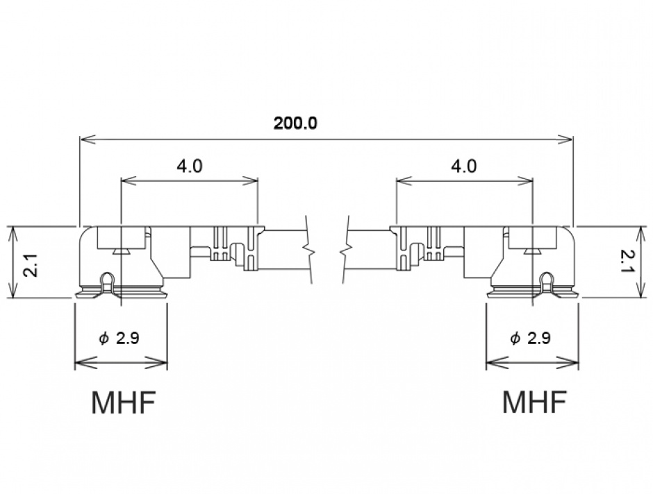 Imagine Cablu antena MHF / U.FL-LP-068 plug la MHF / U.FL-LP-068 plug 20cm 1.13, Delock 89608