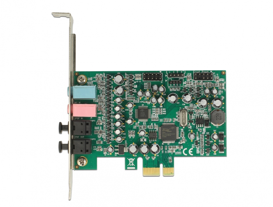 Imagine Placa de sunet PCI Express 7.1 - 24 Bit / 192 kHz cu TOSLINK In / Out, Delock 89640