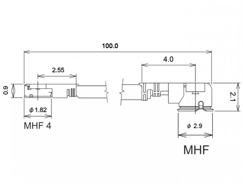 Imagine Cablu antena MHF / U.FL-LP-068 plug la MHF IV/ HSC MXHP32 plug 10cm 1.13, Delock 89647