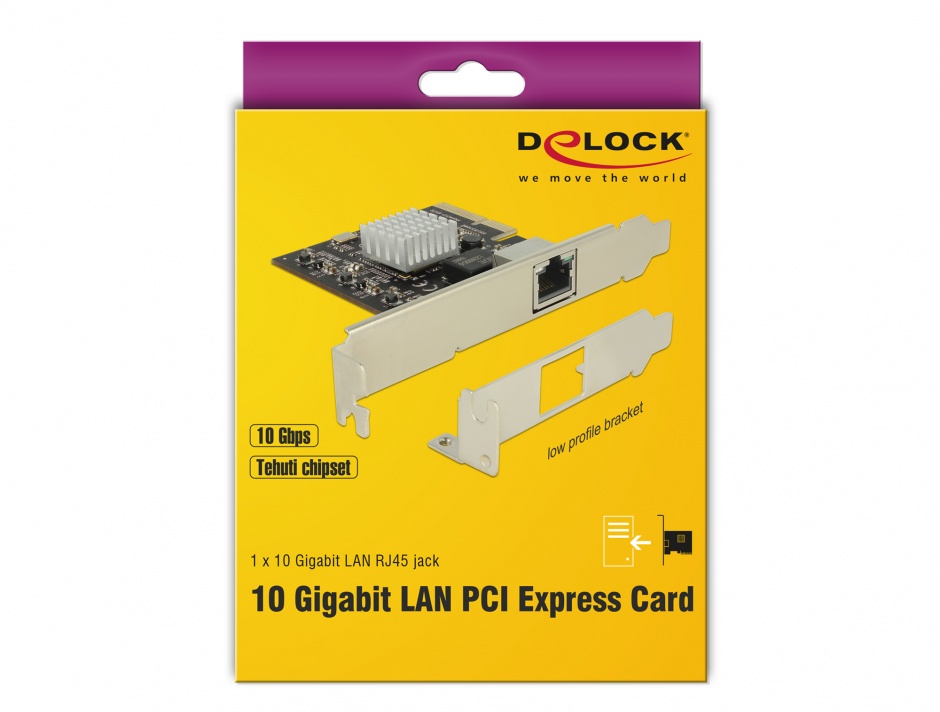 Imagine PCI Express la 1 x 10 Gigabit LAN NBASE-T RJ45, Delock 89654