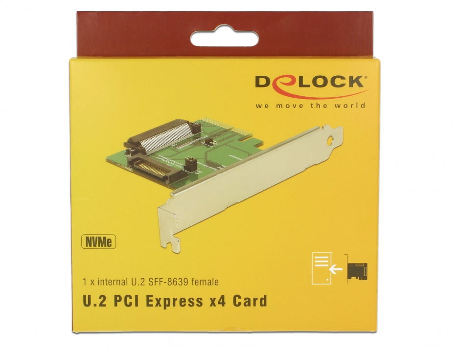 Imagine PCI Express la un port intern mama U.2 NVMe SFF-8639, Delock 89672