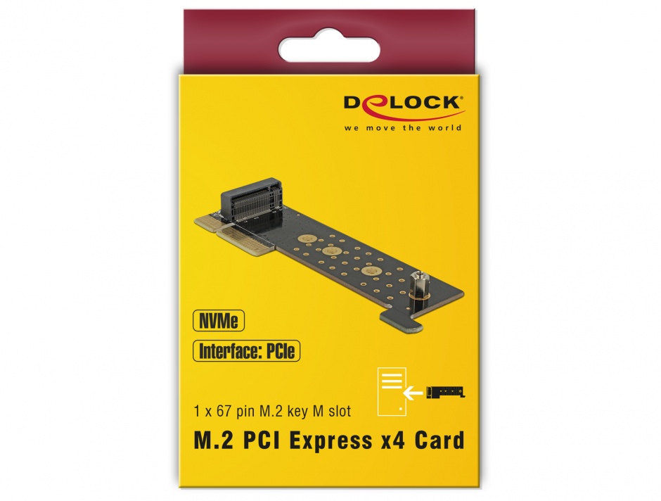 Imagine PCI Express x4 la 1 x NVMe M.2 Key M pentru Server 1U, Delock 89929