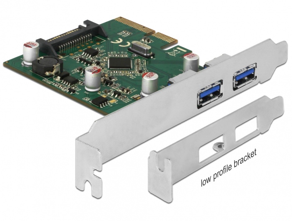 Imagine PCI Express la 2 porturi USB 3.1-A Gen 2, Delock 90298