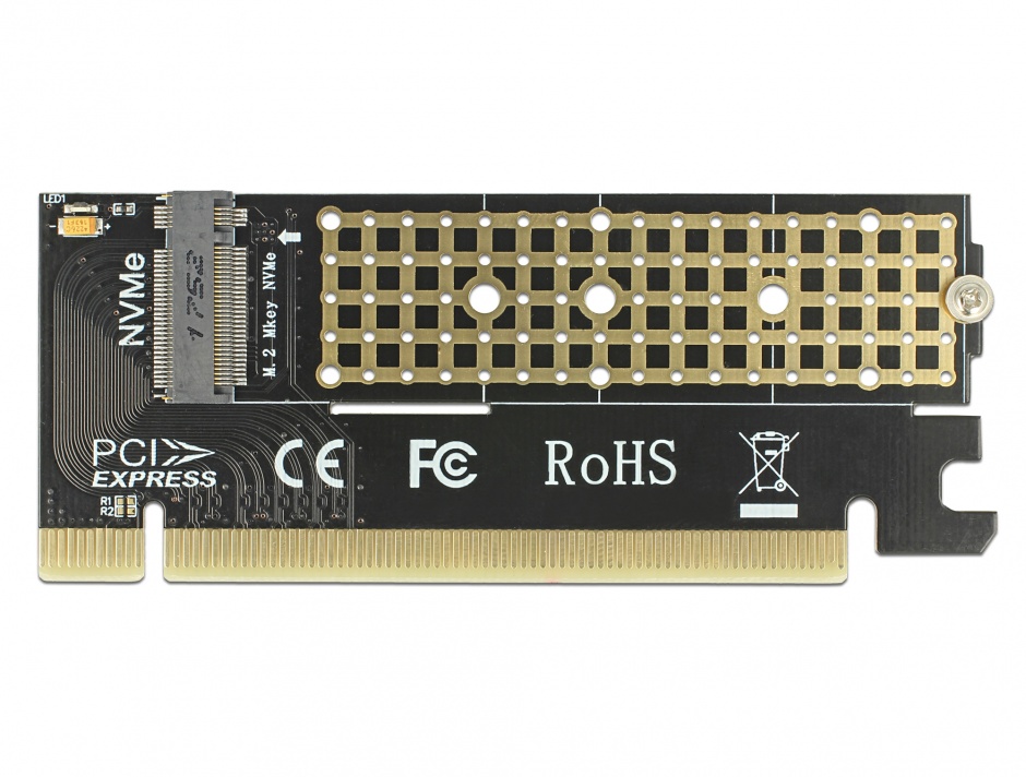 Imagine PCI Express x16 la un port NVMe M.2 Key M pentru Server 1U, Delock 90300
