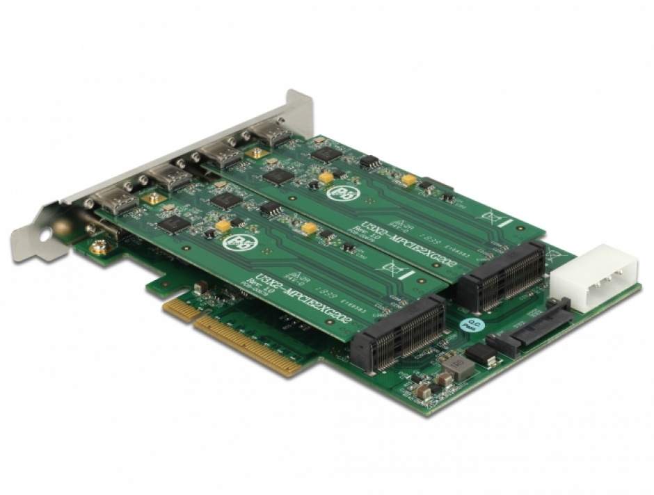 Imagine PCI Express la 8 x USB 3.1 Gen 1 tip C, Delock 90308