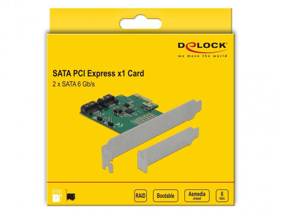 Imagine CI Express cu 2 porturi SATA III cu RAID, Delock 90392