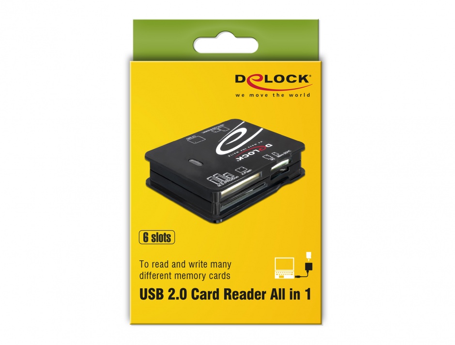 Imagine Cititor de carduri USB 2.0 6 sloturi, Delock 91471