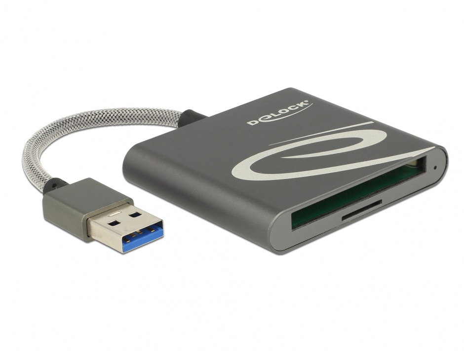 Imagine Cititor de carduri USB 3.0 pentru carduri de memorie Compact Flash sau Micro SD, Delock 91500