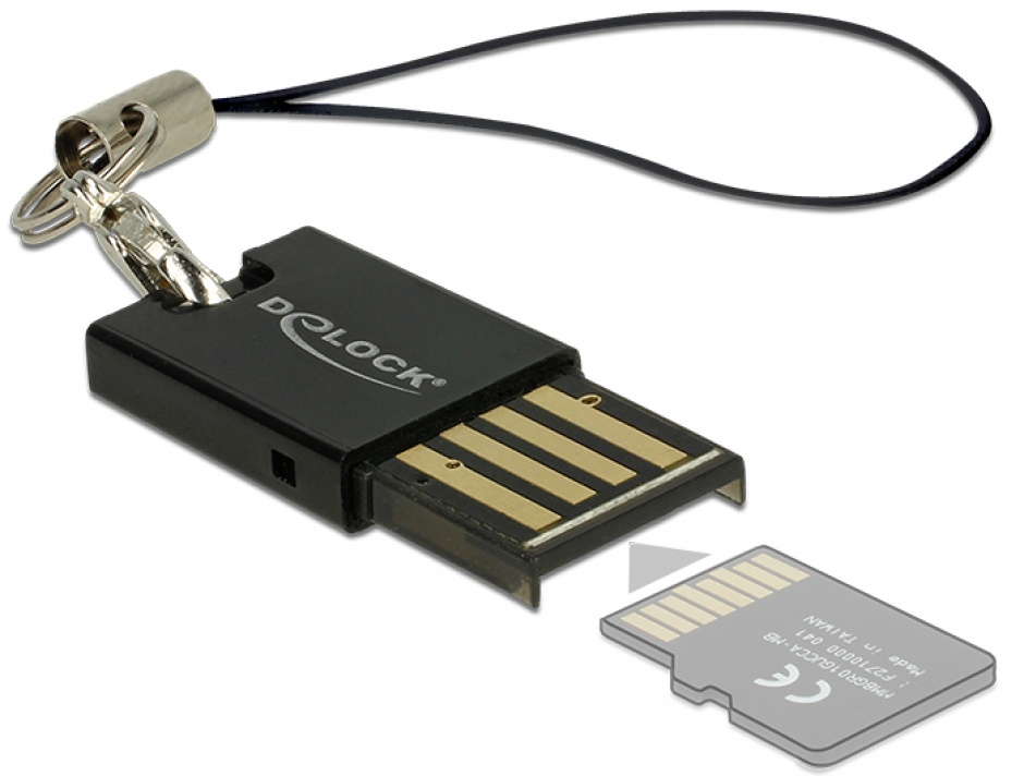 Imagine Cititor de carduri micro SD pe USB 2.0, Delock 91648