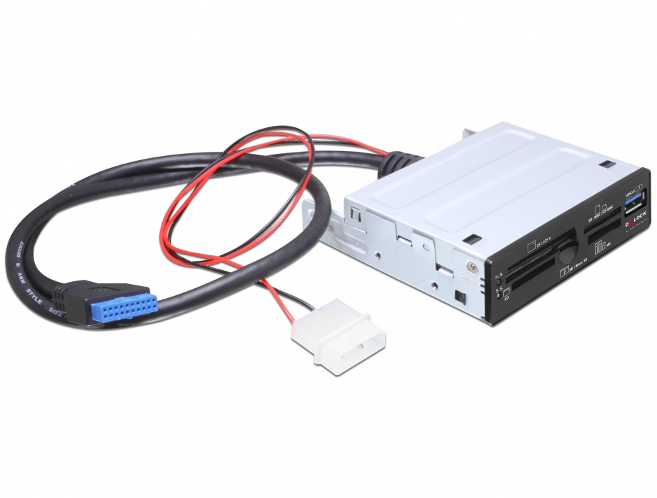 Imagine Card reader USB 3.0 63 in 1 pentru bay 3.5", Delock 91725