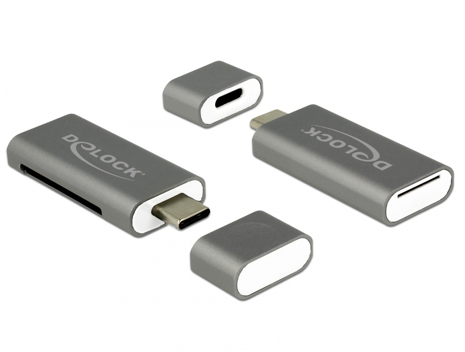Imagine Cititor de carduri USB tip C 3.1 la SDHC / MMC + Micro SD, Delock 91742