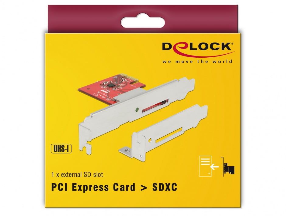 Imagine PCI Express la 1 slot extern SDXC, Delock 91743