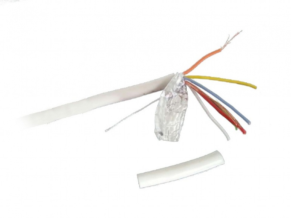 Imagine Rola 100m cablu pentru alarma cupru Alb, Gembird AC-6-002-100M