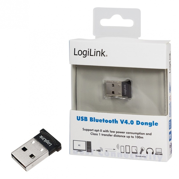 Imagine Adaptor USB Bluetooth 4.0 + EDR Clasa 1, Logilink BT0015