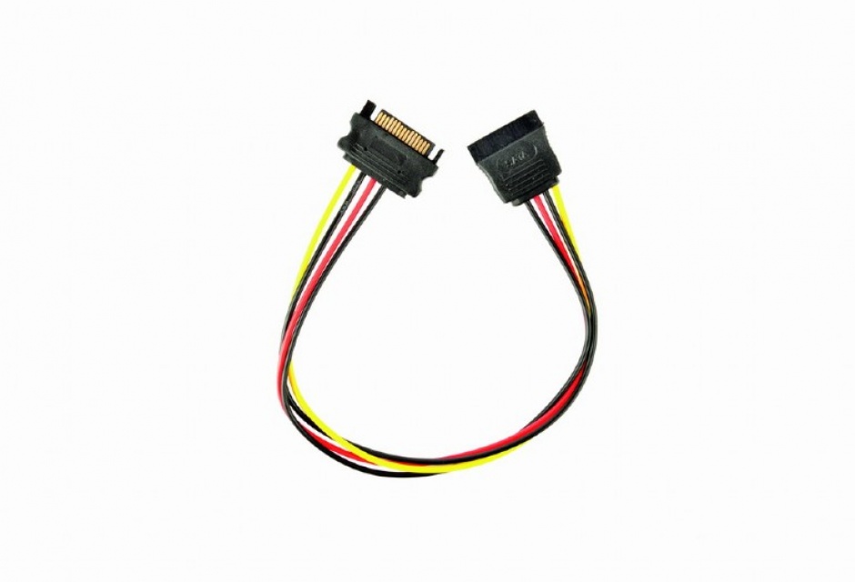 Imagine Cablu prelungitor alimentare SATA 15 pini T-M 30cm, Gembird CC-SATAMF-01