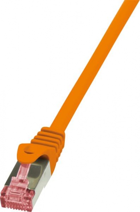 Imagine Cablu de retea RJ45 SFTP cat6 LSOH 2m Orange, Logilink CQ2058S