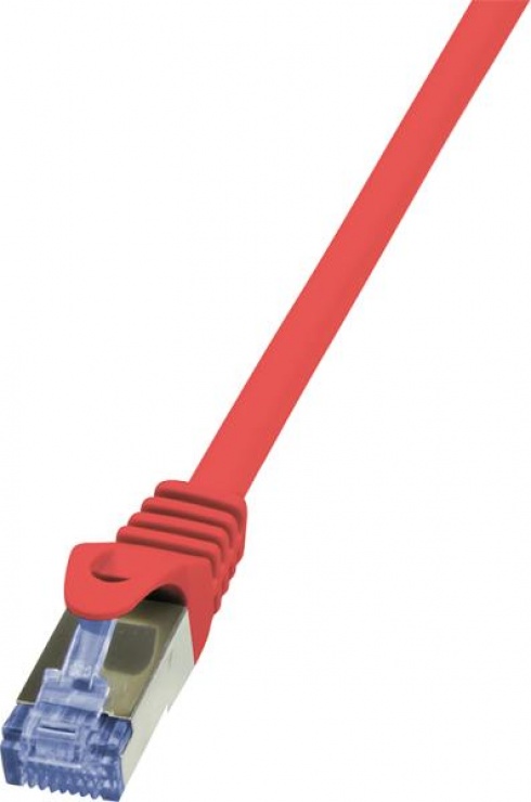 Imagine Cablu de retea RJ45 SFTP cat6A LSOH 0.25m rosu, Logilink CQ3014S